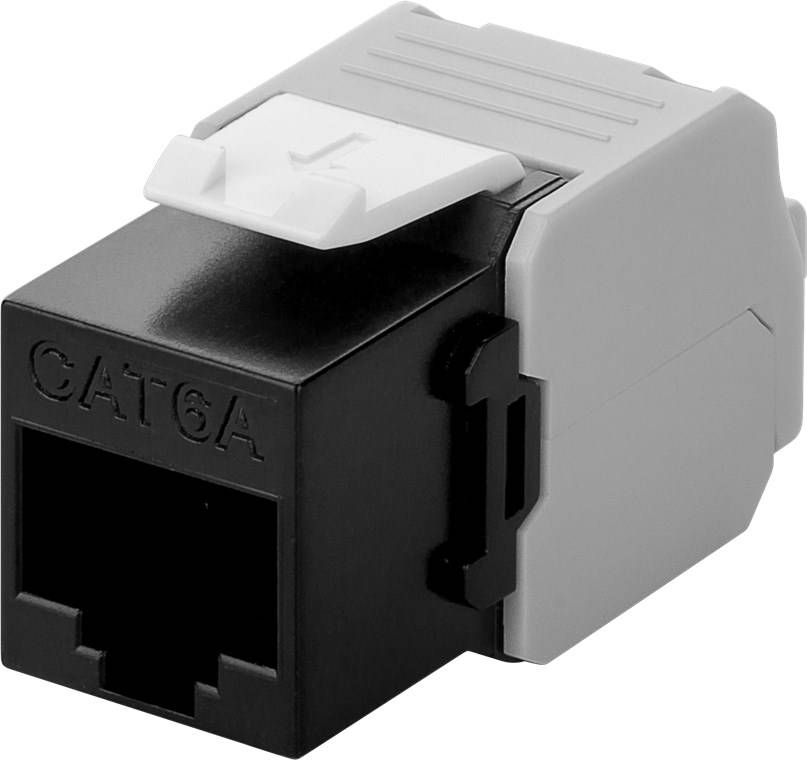 Goobay Goobay 90692 Keystone Modul RJ45 Kupplung CAT6 A Verbinder RJ 45 Stecker Schwarz RJ45 modul Keystone CAT 6A 1 st-0