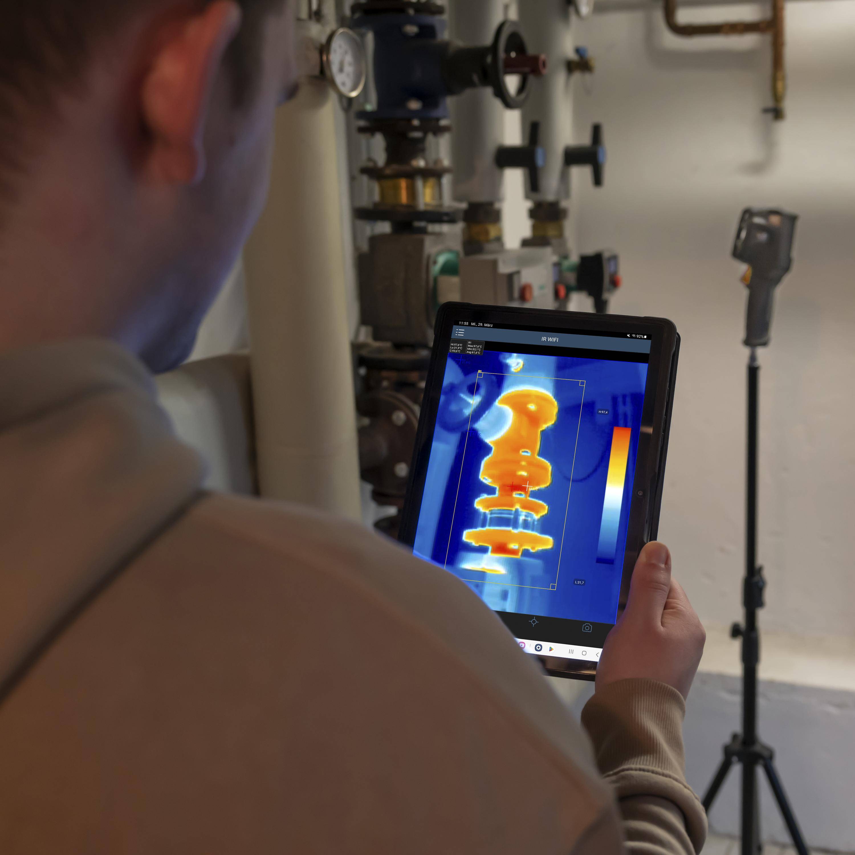 PCE Instruments PCE-TC 32N Värmekamera -20 till 550 °C 25 Hz integrerad digitalkamera, Mycket robust, 2 m fallsäker, Ink-6