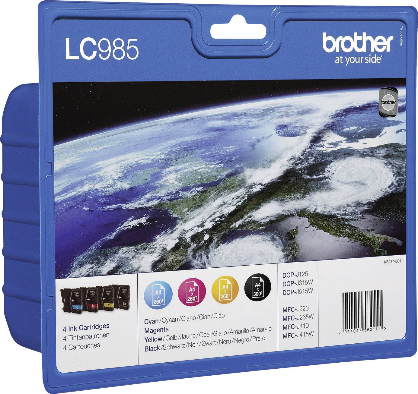 Brother Bläck LC-985 Original Kombi-pack Svart, Cyan, Magenta, Gul LC985VALBPDR