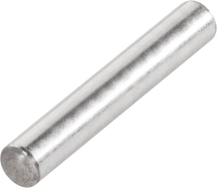 En cylindrisk metallpinne, liggande horisontellt, blank yta.