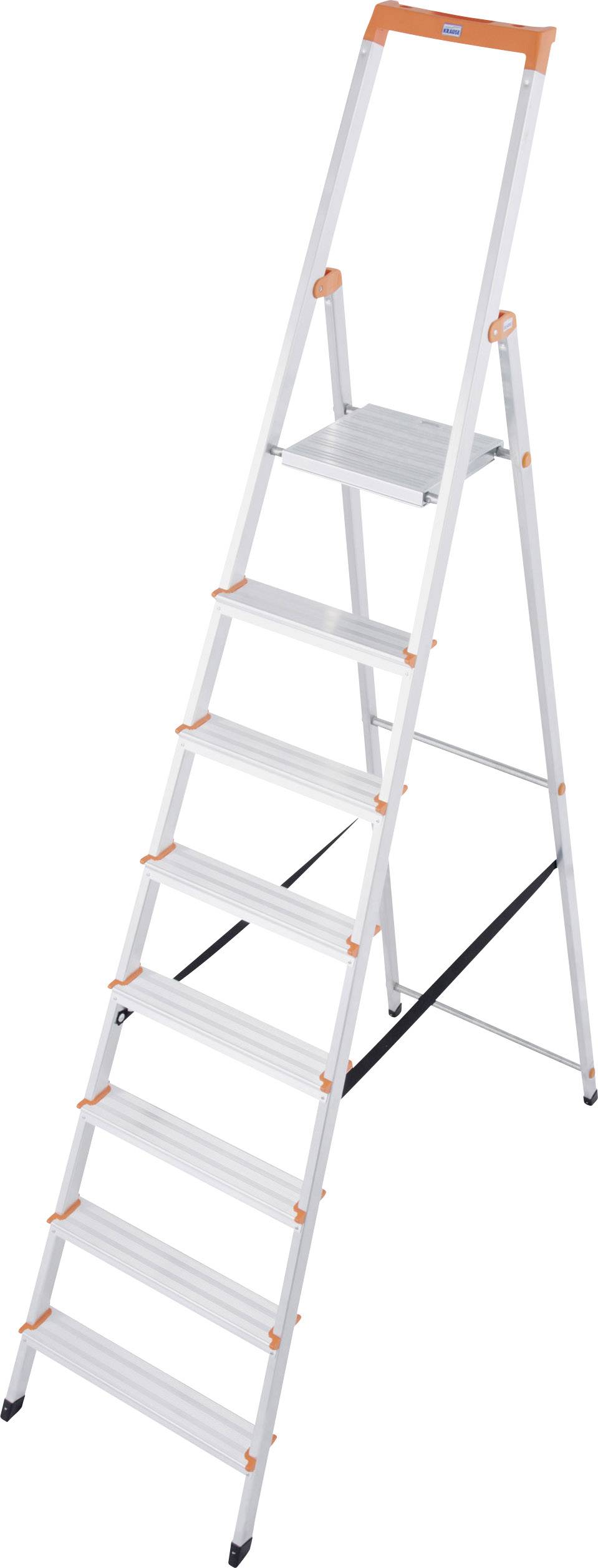 Krause 126269 Aluminium Klappstege med trappsteg Arbetshöjd (max.): 3.70 m Silver DIN EN 131 7.2 kg