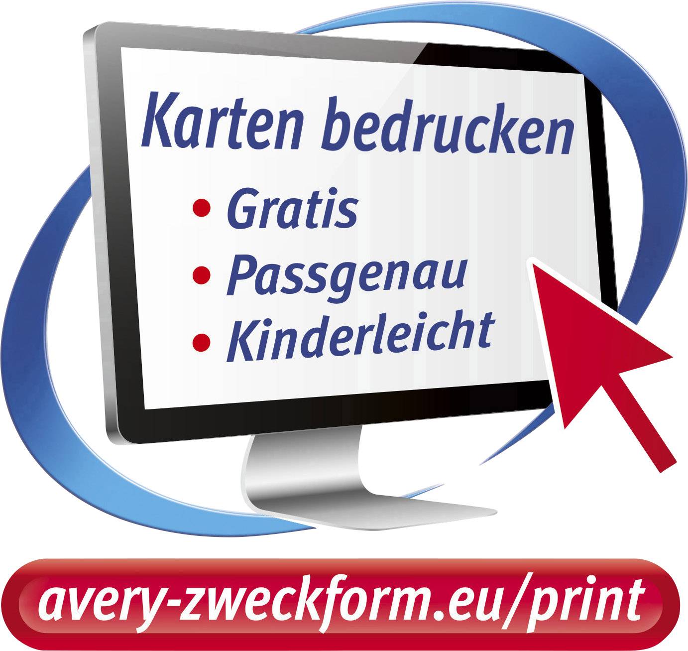 Avery-Zweckform C32011-10 Utskrivbara visitkort, släta kanter 85 x 54 mm Vit 100 st Pappersformat: DIN A4-11