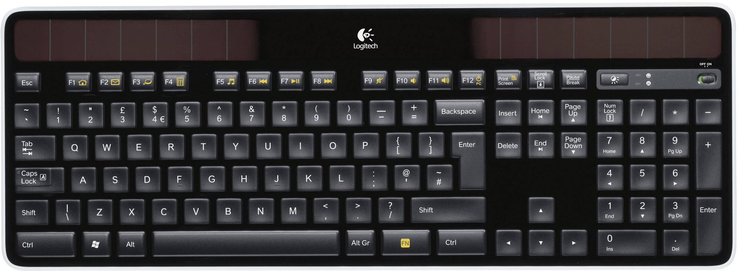 Logitech K750 Wireless Solar Keyboard Trådlös Tangentbord Tyska, QWERTZ Svart Solar-0