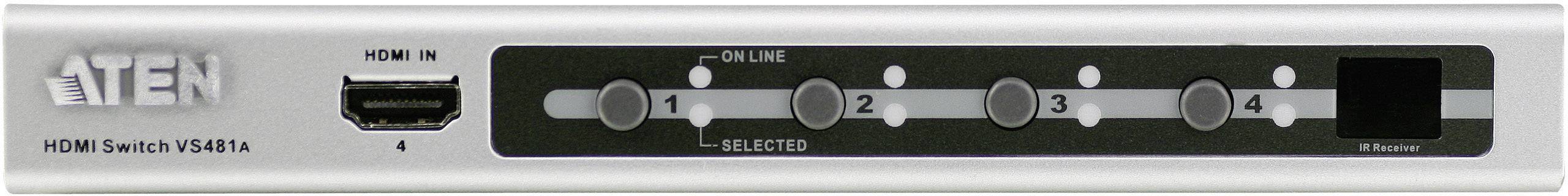 ATEN VS481A-AT-G 4 Port HDMI-Switch kontrollerbar via PC, med fjärrkontroll 1920 x 1200 pixel