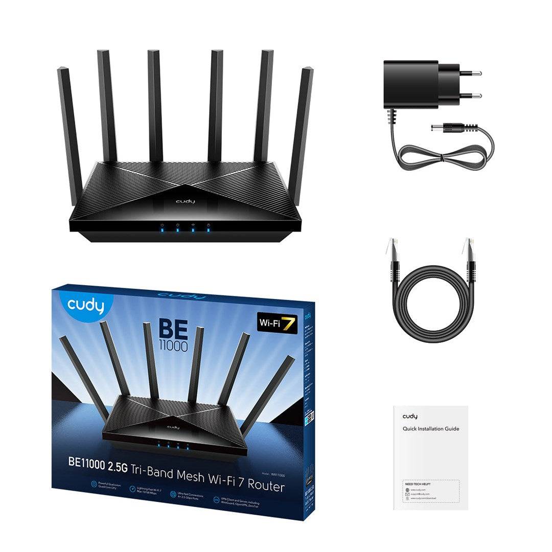 cudy BE11000 2.5G Tri-Band Wi-Fi 7 Mesh Router - Router - 5,76 Gbps Router-2