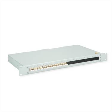 Telegärtner TELEGÄRTNER BASIS eco LWL-Panel mit Kupp    glasfiber 1 U Grå
