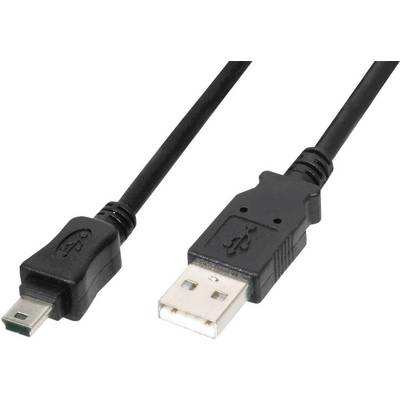 USB-kabel med standard-USB-kontakt på ena sidan och mini-USB-kontakt på den andra sidan, för anslutning av enheter.