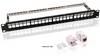 Goobay Goobay 95336 Keystone Modul Patchpanel 24 Port CAT6 Gehäuse Patchfeld Server 26 + 2 Port Nätverk Patchpanel CAT 6 1 U Bestyckad