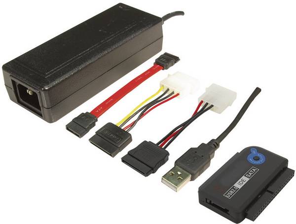 LogiLink Hårddisk Adapter [1x USB 2.0 A hane - 1x SATA hane 7-polig, IDE hona 40-polig, IDE hona 44-polig] LogiLink Adapter USB 2.0 to 2,5 + 3,5 Zoll IDE + SATA HDD OTB 1.20 m