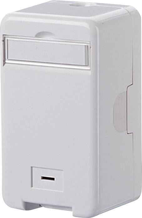 En vit, rektangulär elektronisk enhet med USB-port på undersidan. Den skulle kunna användas för strömförsörjning eller laddning.
