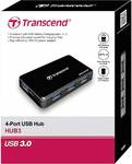 Transcend USB 3.0 4 portars-hubb med nätdel