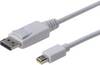 Digitus Mini-DisplayPort / DisplayPort Adapterkabel Mini DisplayPort-kontakt, DisplayPort-kontakt 3.00 m Vit AK-340102-030-W dubbelt skärmad DisplayPort-kabel