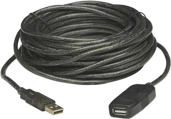 Manhattan USB-kabel  USB 2.0 USB-A kontakt, USB-A uttag 10.00 m Svart  150248