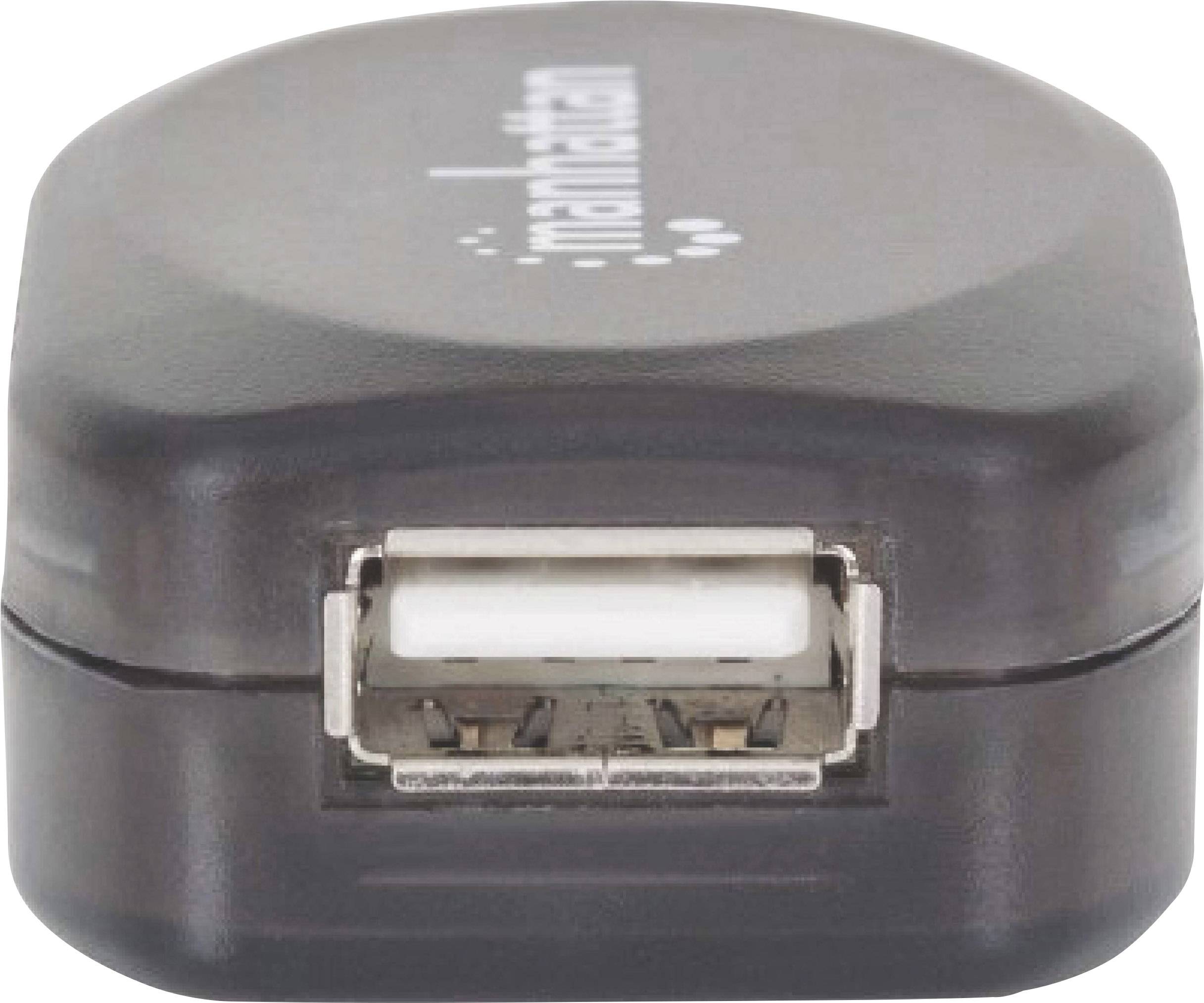En svart USB-adapter med en USB-port på framsidan.