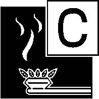En symbol med en brinnande pinne eller ett brinnande ljus med bokstaven C. Ikon för brandlarm eller brandsäkerhet.