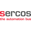 'sercos the automation bus' Logotyp i grått och turkos.