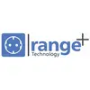 Logotyp för företaget 'Orange Technology' med en stiliserad uttags-/kontaktsymbol till vänster och texten 'range+ Technology' i blått.