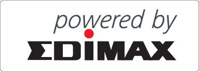 Logotyp med texten 'powered by EDIMAX'.