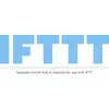 'IFTTT'-logotyp, under texten: 'Separat basstation krävs för användning med IFTTT.'