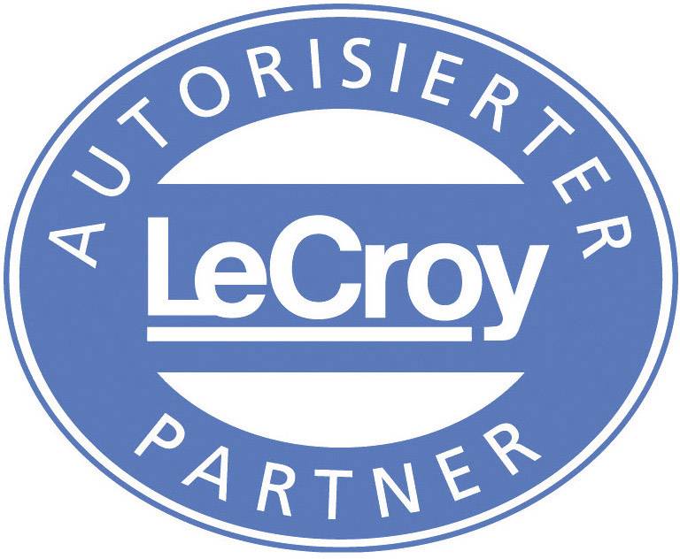 Blå logotyp med texten 'Auktoriserad partner LeCroy' i vit skrift på oval bakgrund.