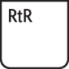 Bilden visar en kvadratisk symbol med avrundade hörn och bokstäverna 'RtR' i det övre vänstra hörnet.