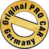 Originellt PRO CAR Germany-logotyp i orange med stiliserad bokstavsdesign.