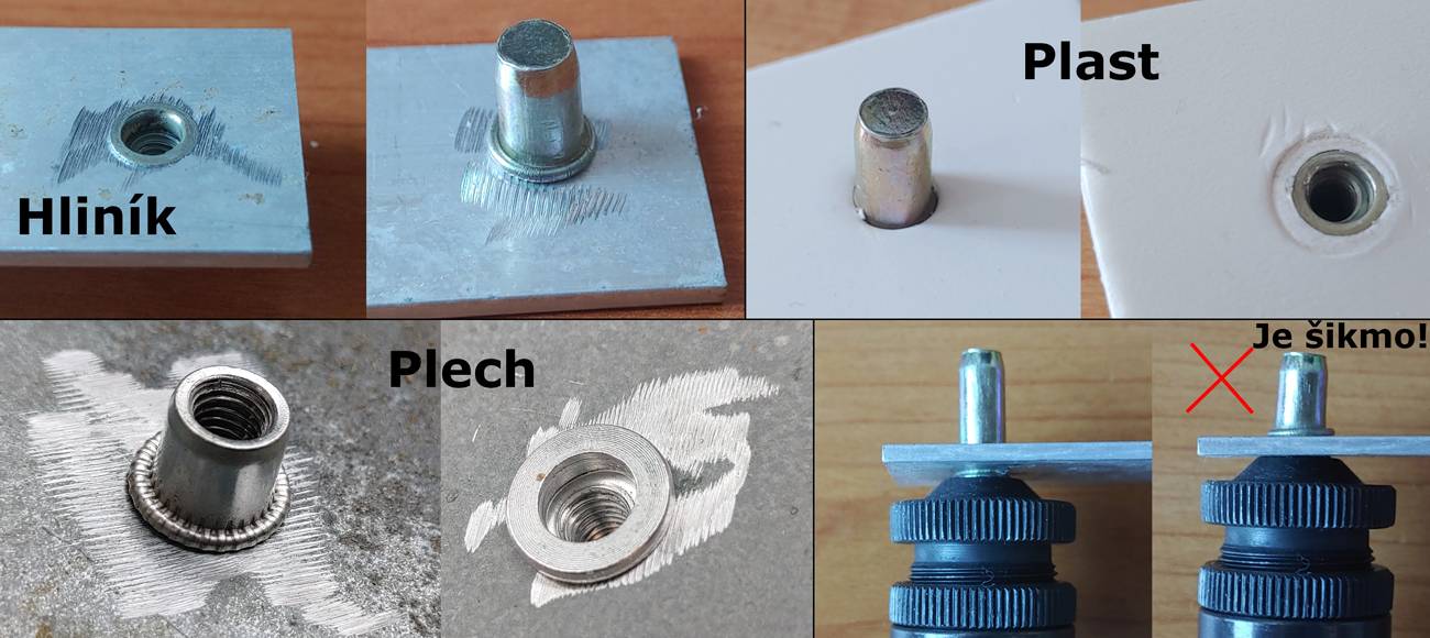 Test na různých materiálech