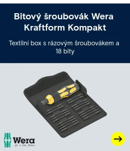 Bitový šroubovák Wera Kraftform Kompakt 900 Set 1