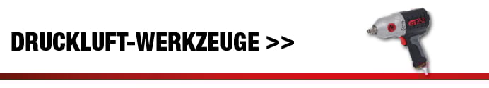 Produktgrafik eines kompakten KS Tools Hochleistungs-Druckluft-Schlagschraubers in Grau-Schwarz mit roten Akzenten neben dem Schriftzug „Druckluft-Werkzeuge“.