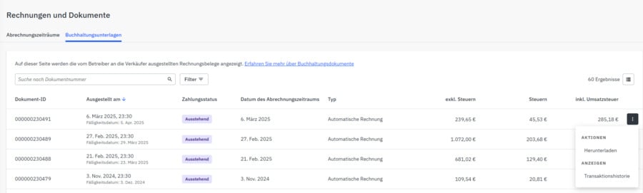 Meine Auszüge - Rechnungen und Dokumente - Buchhaltungsunterlagen Meine Auszüge - Rechnungen und Dokumente - Buchhaltungsunterlagen