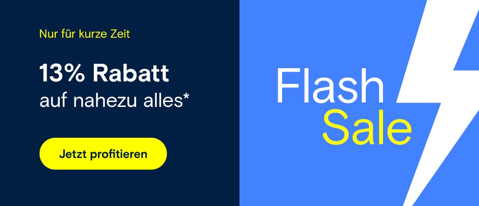 Flash Sale: Heute 13% Rabatt auf nahezu alles  →