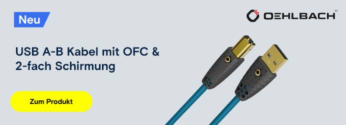 Oehlbach - USB A-B Kabel mit OFC & 2-fach Schirmung