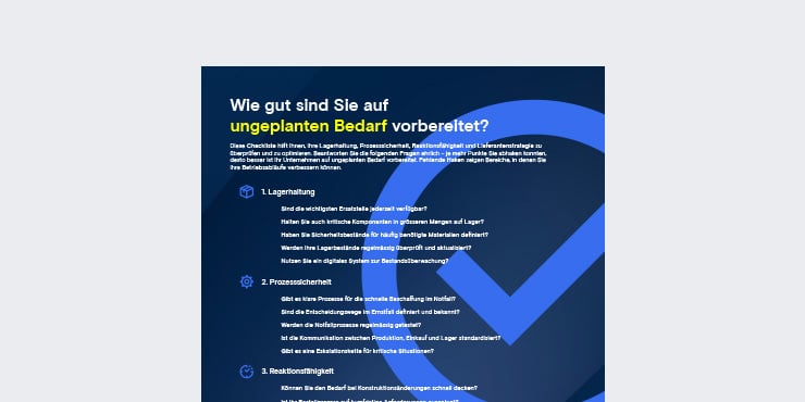 Checkliste ungeplante Bedarfe