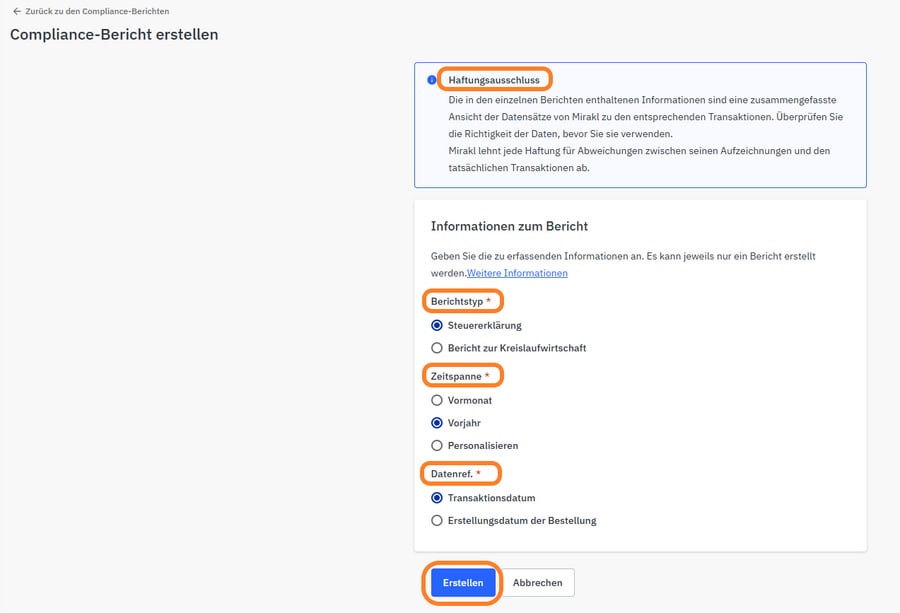 Compliance - Bericht erstellen Compliance - Bericht erstellen