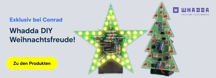 Zwei leuchtende Whadda DIY-Weihnachtsbausätze