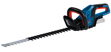 Dieses Bild zeigt die Bosch Akku Heckenschere GHE 18 V-60, ohne Akku. Beim Klick auf das Bild werden alle Bosch 18V Gartengeräte aufgerufen.