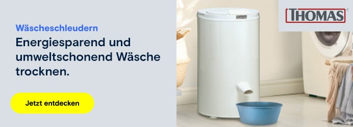 Anwendungsbild "Wäschestände und Bügeleisen". Text "Clever trocknen, einfach bügeln."