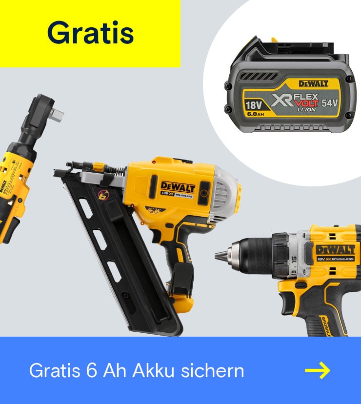 Dewalt – Gratis 6 Ah Akku sichern →