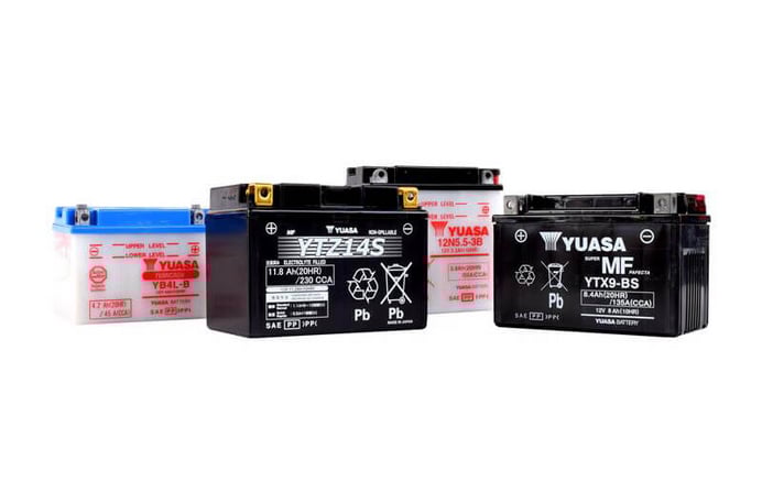 Yuasa Motorradbatterien in verschiedenen Ausführungen