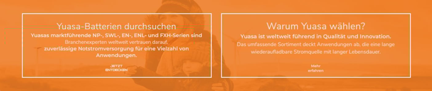 Teaser, der zu der Herstellerseite Yuasa auf den Batteriefinder führt