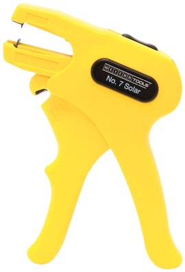 Gelbe automatische Abisolierzange No. 7 Solar von Weicon Tools für präzises Abisolieren von Kabeln.