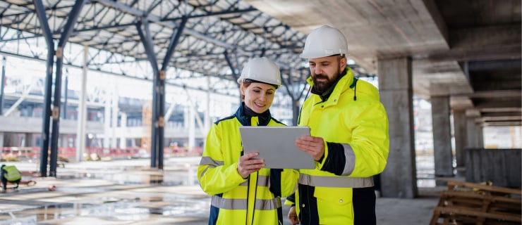 zwei Planer auf einer Baustelle