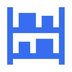 Blaues Icon von einem Lagerregal