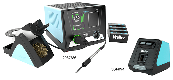 Weller Lötstation mit Lötkolben, Ablageständer und weiterem Zubehör.
