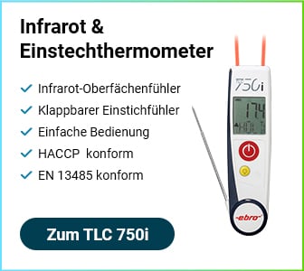 Produktanzeige für Infrarot- und Einstichthermometer von ebro.