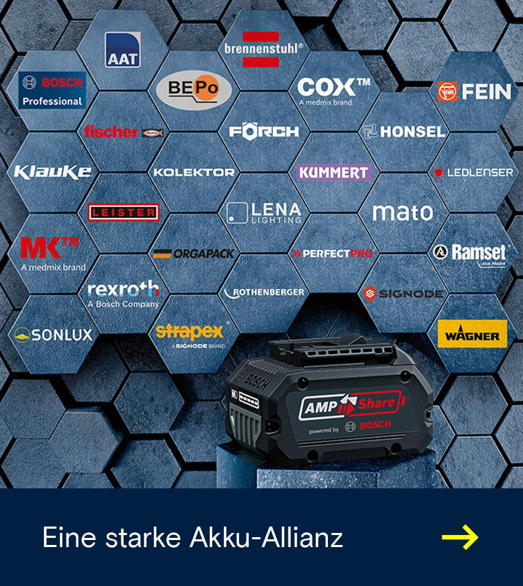 Bosch Professional - AMPShare eine starke Akku-Allianz →