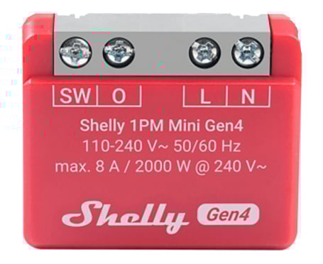 Produktabbildung Shelly 1PM Mini Gen4 Funk-Schalter, Rot