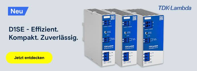 Drei TDK-Lambda D1SE Stromversorgungen.