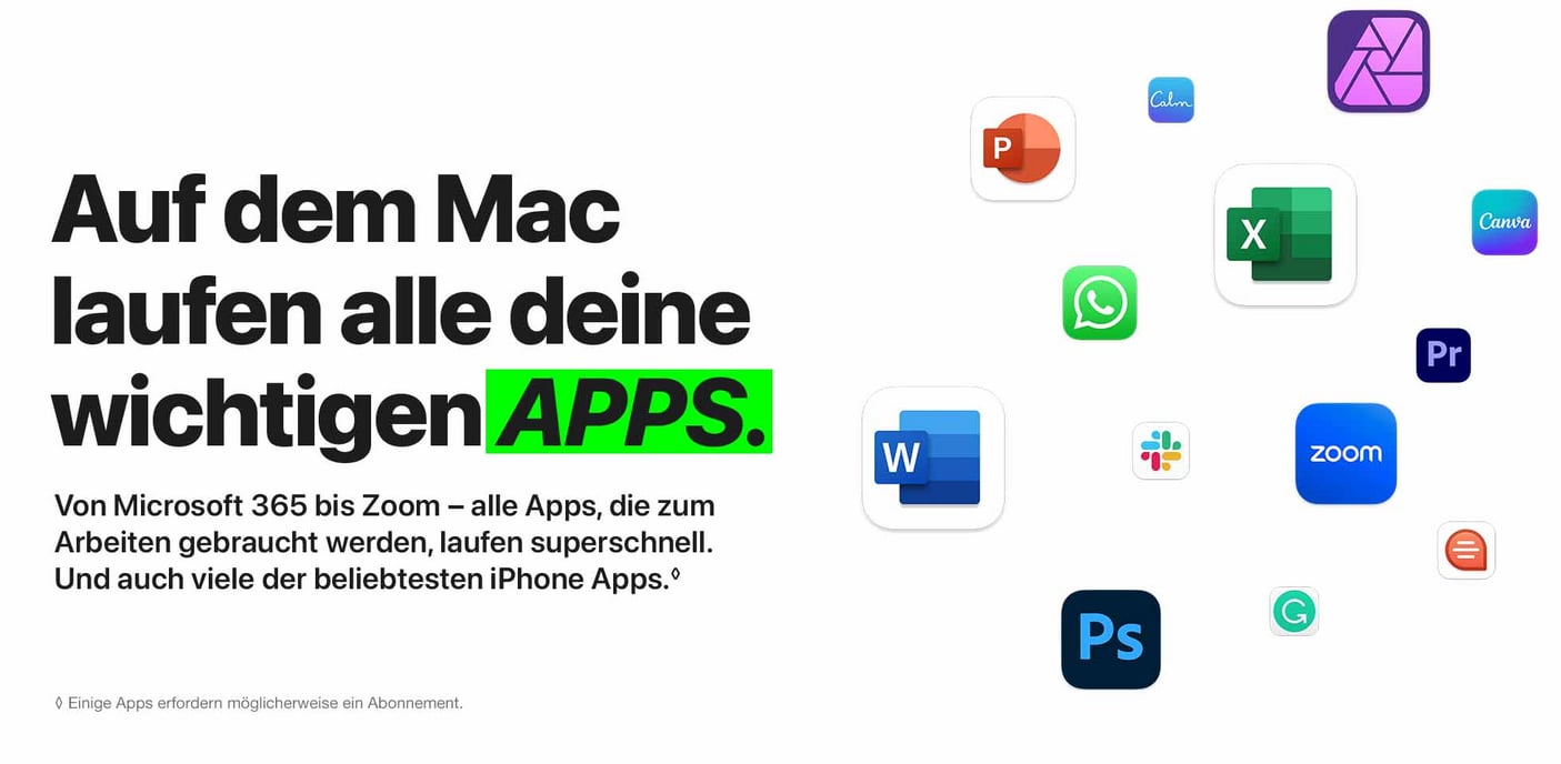 Auf dem Mac laufen alle deine wichtigen Apps.