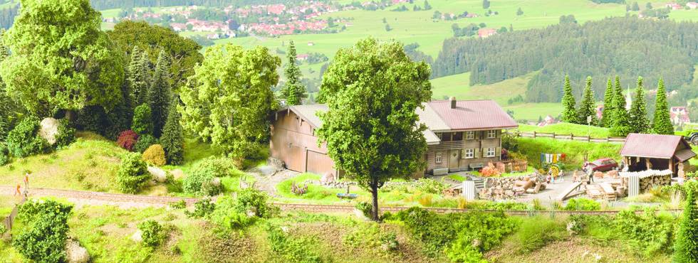 Szene auf der Modellbahnanlage